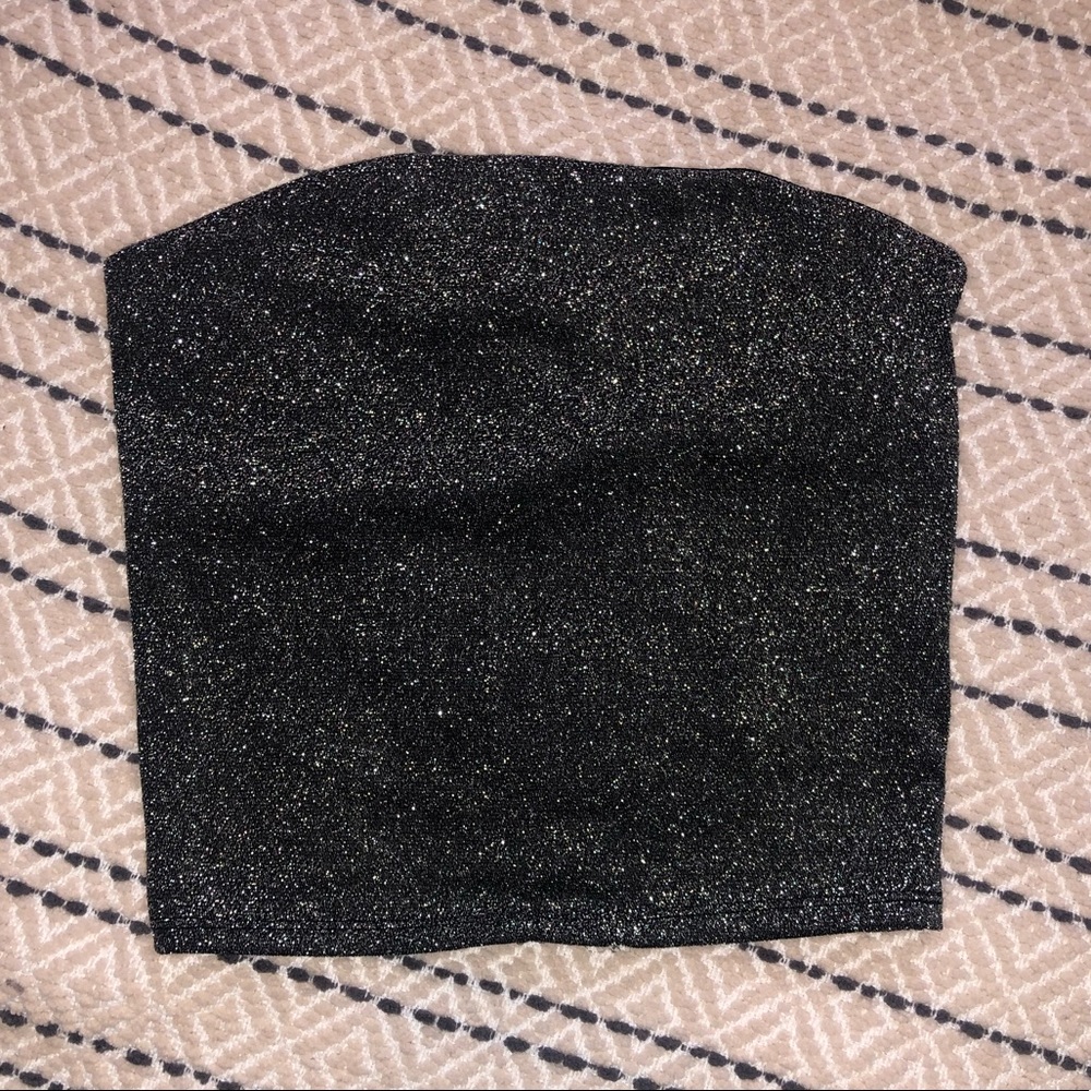 NWT Urban outfitters metallic black tube top